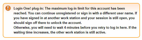 Login One! notice - J3 (waiting time only with Premium and Business Edition)