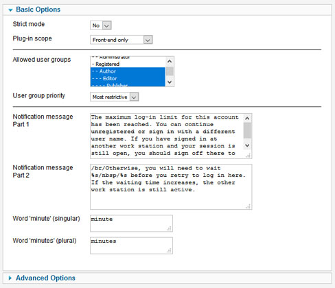 Login One! Premium - Basic configuration