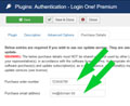 Login One! plug-in Purchase Details tab